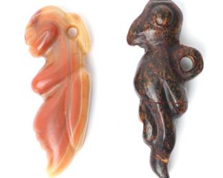 Two Chinese Stone Zoomorphic Stone Pendants