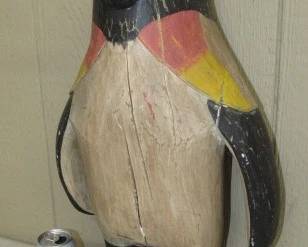 Wooden Penguin Statue