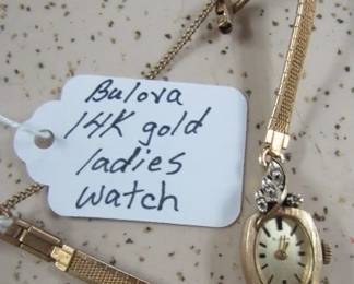 Bulova 14K Gold Ladies Watch