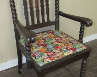 Oak Barley Twist Arm Chair