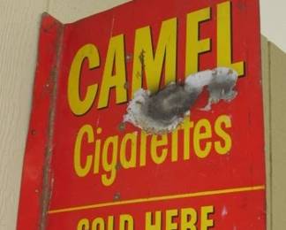1950's - 1960's Metal Camel Cigarettes Flange Sign