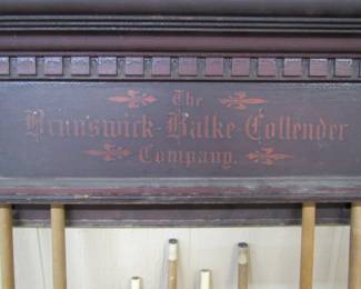 Company Name at Top of Cue Stick Rack