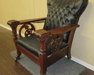 Mahogany Recliner w/Claw Feet