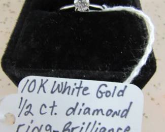 10K White Gold, 1/2 ct. Diamond Ring