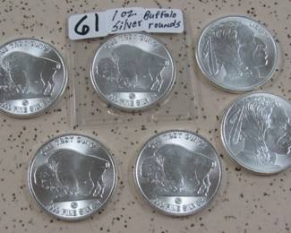 1 oz. Silver Buffalo Rounds
