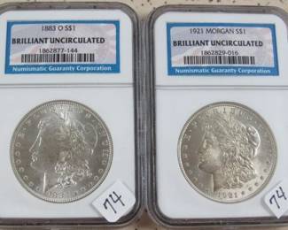 NGC BU Morgan Silver Dollars