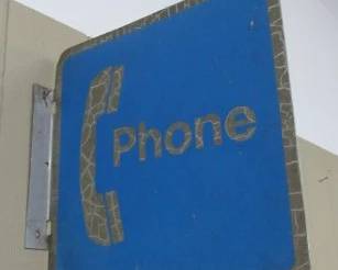 Vintage Metal Phone Flange Sign