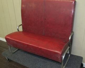 1950's Red & Chrome Diners Bench