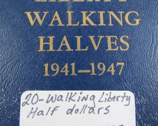 20 - Walking Liberty Half Dollars in Book
