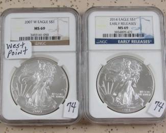 NGC Graded Silver Eagles
