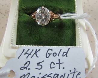 14K Gold, 2.5 ct. Moissanite Ring