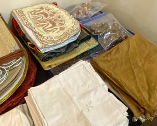 Table linens, napkins, placemats and tablecloths