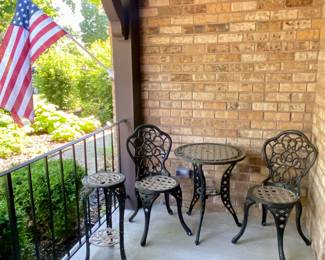 Bistro set table and 2 chairs.
