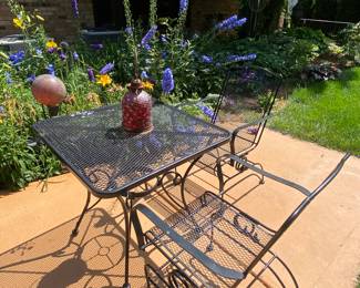 Patio table and two chairs