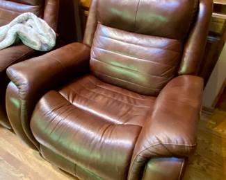 Leather chair power recliner