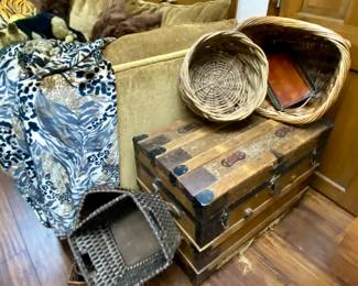 Trunk and wicker baskets