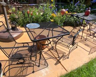 Patio table with two chairs