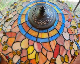 Details of stained glass lampshade
