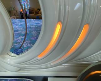 Details of lighted headboard