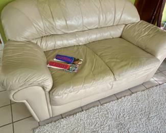 Leather loveseat