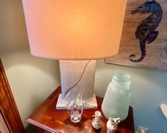 Accent table, lamp and decorative access