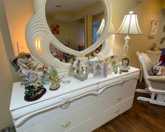 Dresser with lighted mirror