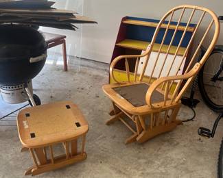 Gliding rocking chair and ottoman 