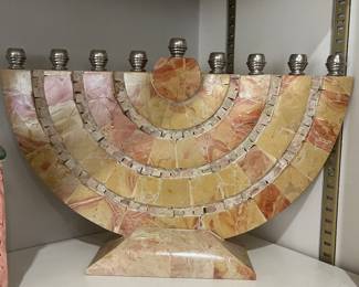 Gorgeous stone menorah 