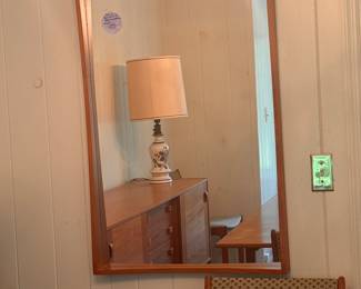 Mid Century Modern Teak Framed Mirror