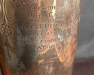 Sterling Silver Vase- Inscription