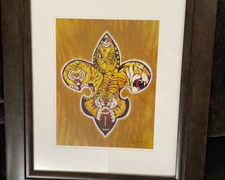 Jose Bali LSU Framed, Signed print