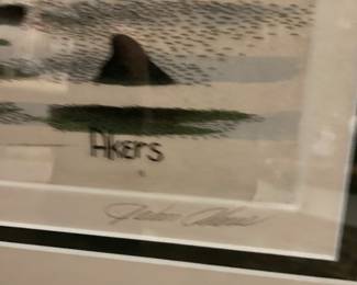 John Akers signed, numbered and framed