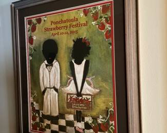 Strawberry Festival Signed Numbered Print by Kale, William Hemmerling protege.  Custom Frame