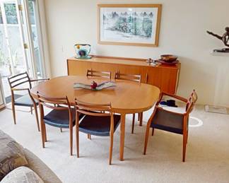 MCM original owners Teak Dining room set. SOLD table & chairs & sideboard.