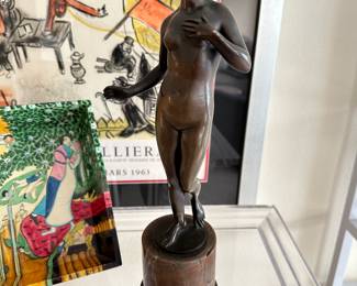 $795. Fritz Röll Signed Bronze Stehender Frauenakt (Standing Nude) c. 1900