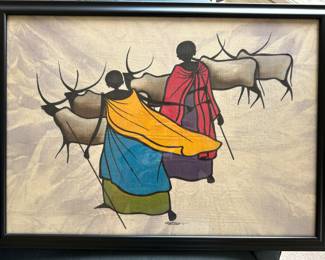Batik framed MAASAI , KENYA