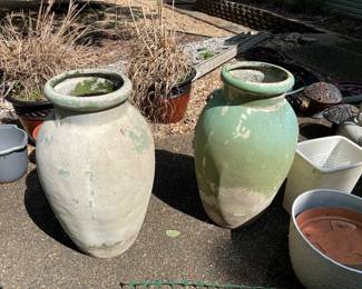 couple rustic large pots