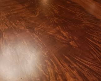 Close up of wood dining table