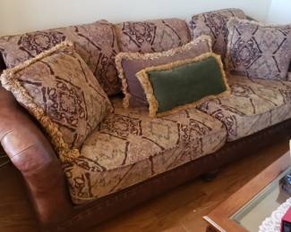 Leather and cloth sofa
