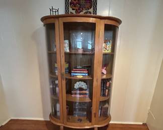 Oak Curved Front Curio Cabinet