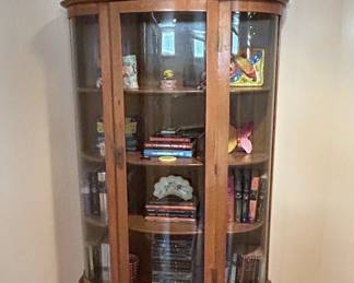 Oak Curved Front Curio Cabinet