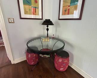 Metal Glass Top Table