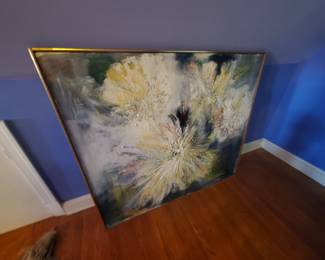 Contemporary floral painting, oversized
