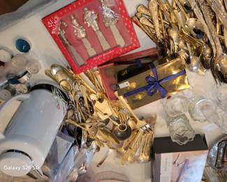 gold plated nickel on silver flatware