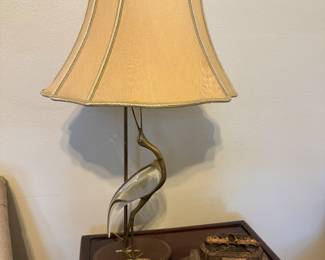 Brass & Glass Bird Lamp