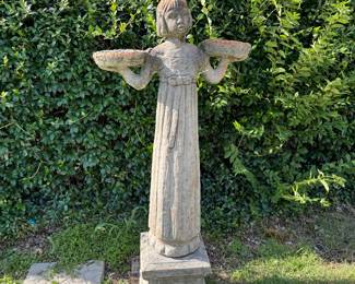 Bird Girl Concrete Statue