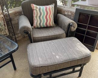 Iron Outdoor Chair & Ottoman 