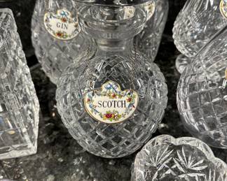 Crystal Decanters w/Bone China Tag