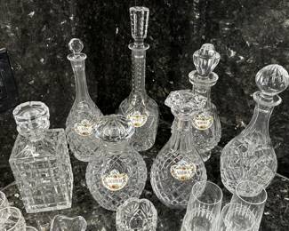 Crystal Decanters w/Bone China Tag