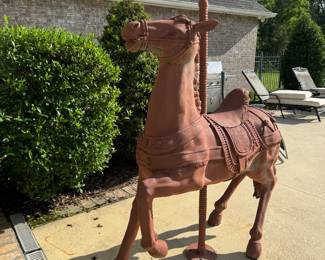 Cast aluminum carousel horse from New Orleans 